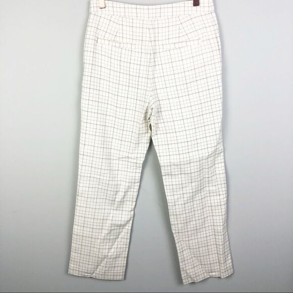 JOIE | Plaid Ankle Pants Porcelain Cotton Size 2 - Picture 9 of 13